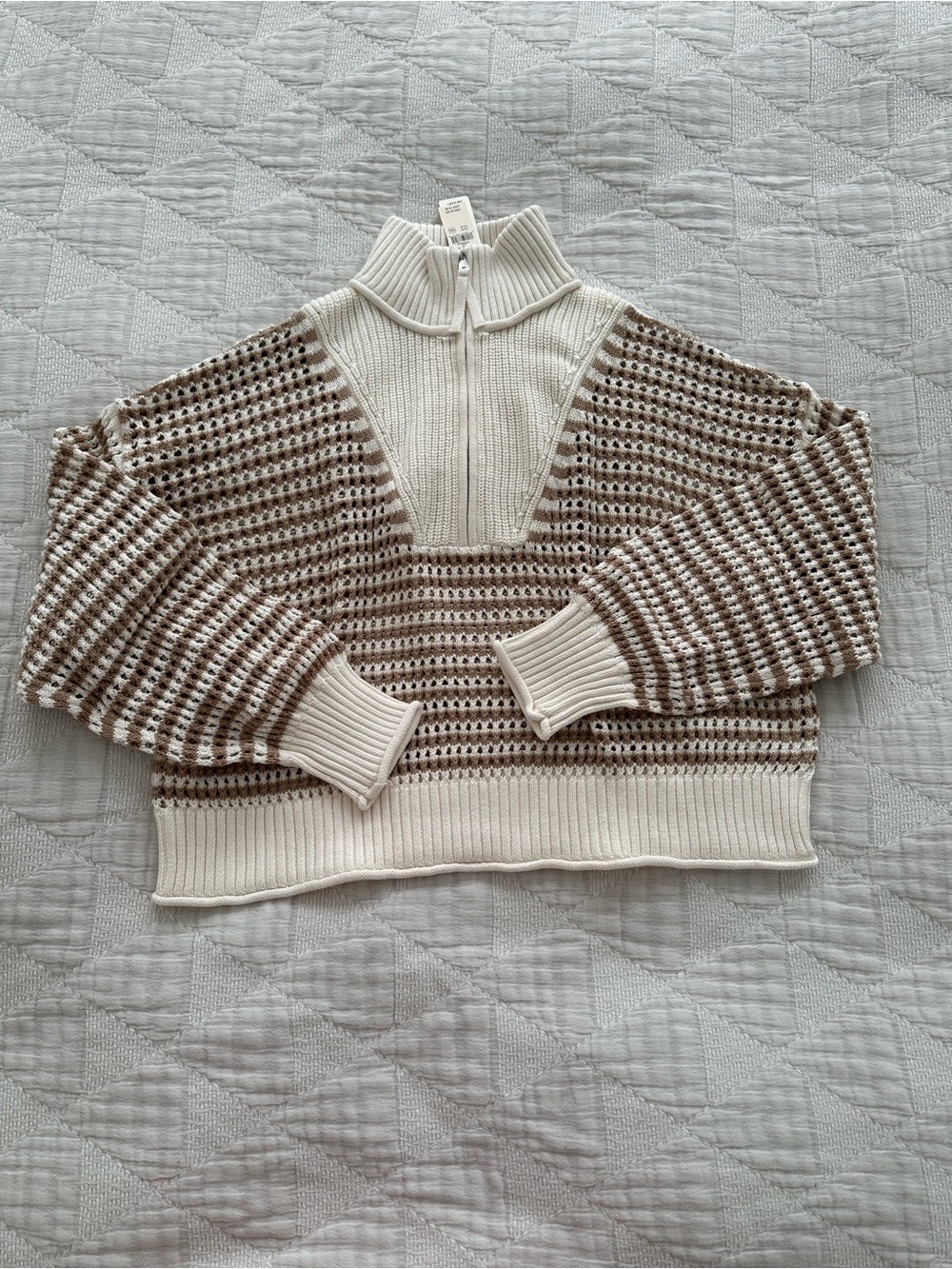 Aerie Crochet Quarter Zip Sweater - Picture 3 of 13
